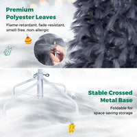 180cm Pre-Lit Christmas Tree with 430 Feather-Inspired Branch Tips and 200 Warm White LED Lights