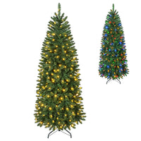 180/150cm Pre-Lit Christmas Tree with Warm White and Multi-color LED