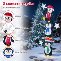 180cm Pre-lit Penguin Christmas Yard Decoration with Cold White LED Lights and Ground Stakes