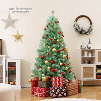 1.8 M/2.25 M Pre-Lit Tinsel Christmas Tree Artificial Xmas Tree with 688/1300 Lush Branch Tips