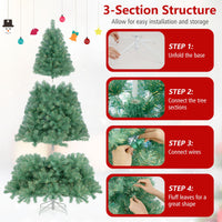 1.8 M/2.25 M Pre-Lit Tinsel Christmas Tree Artificial Xmas Tree with 688/1300 Lush Branch Tips