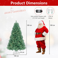 1.8 M/2.25 M Pre-Lit Tinsel Christmas Tree Artificial Xmas Tree with 688/1300 Lush Branch Tips