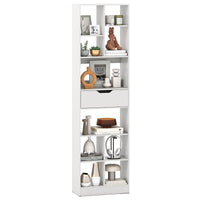 180cm Tall Freestanding Bookcase with Drawer and 2 Anti-Tip Kits for Home Office