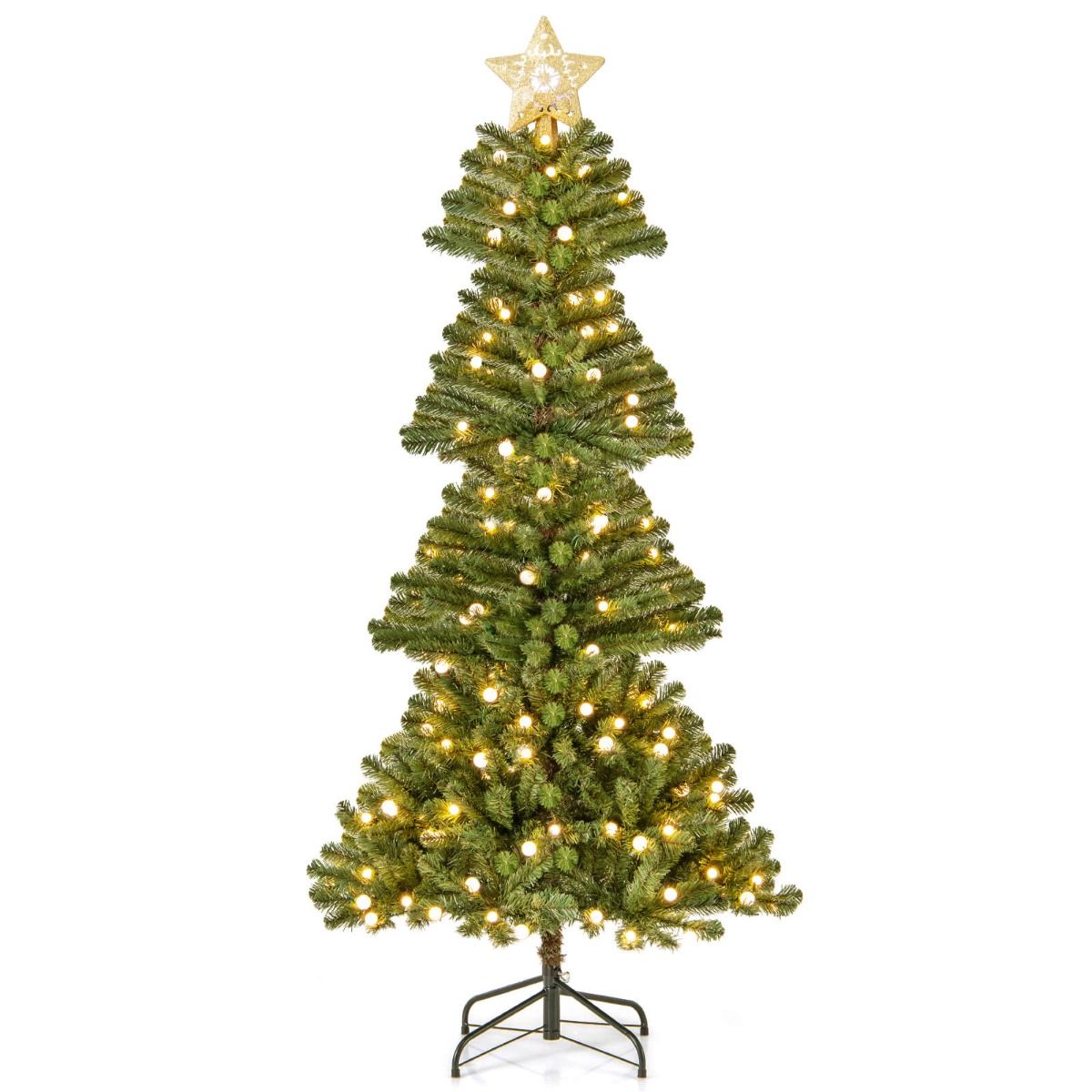 150/180 CM Artificial Xmas Tree with Projection Light and 9 Lighting Modes