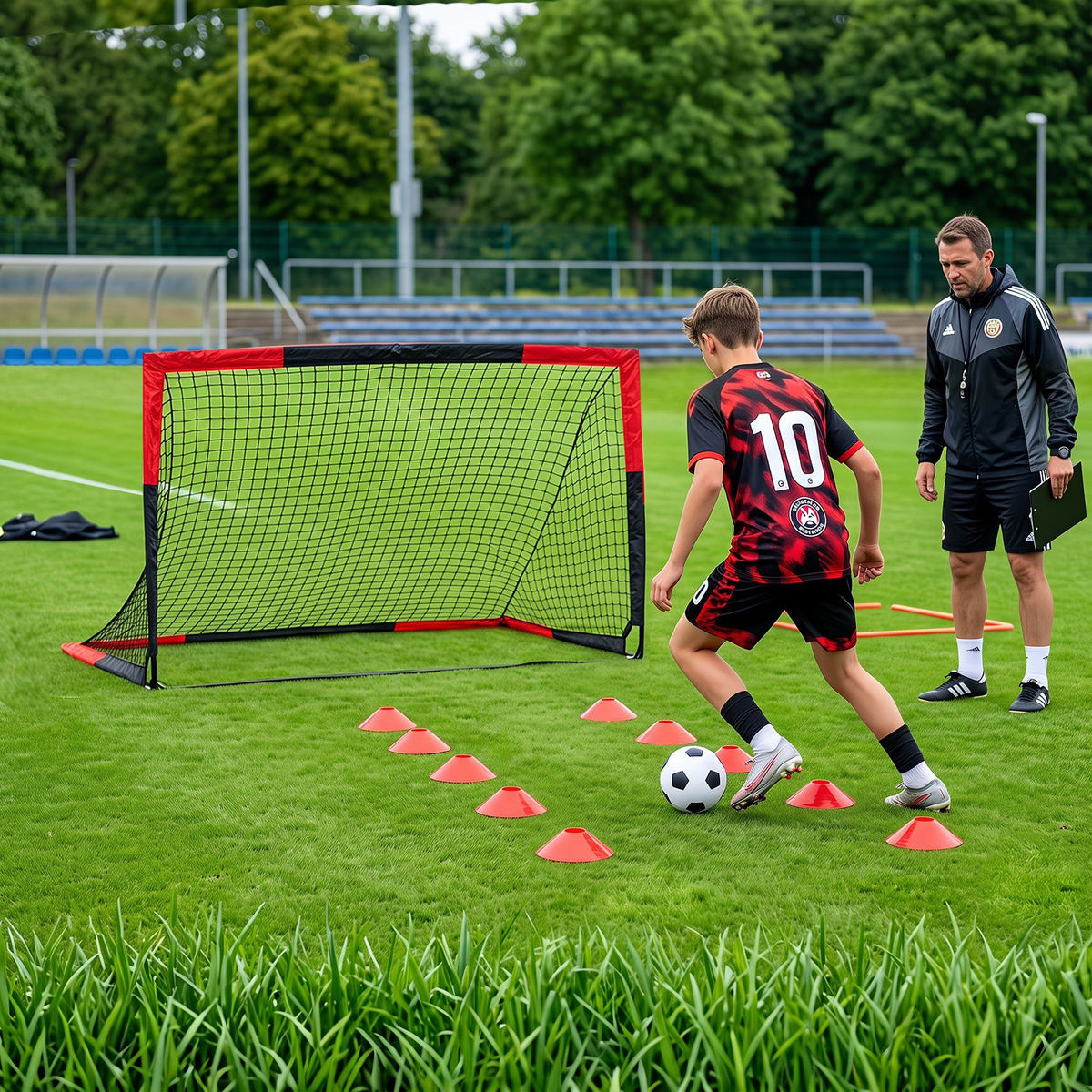 183 x 119 cm Kids Soccer Goals and Ball Set Outdoor Portable Pop Up Soccer Net