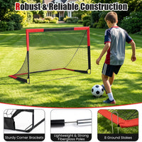 183 x 119 cm Kids Soccer Goals and Ball Set Outdoor Portable Pop Up Soccer Net