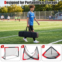 183 x 119 cm Kids Soccer Goals and Ball Set Outdoor Portable Pop Up Soccer Net
