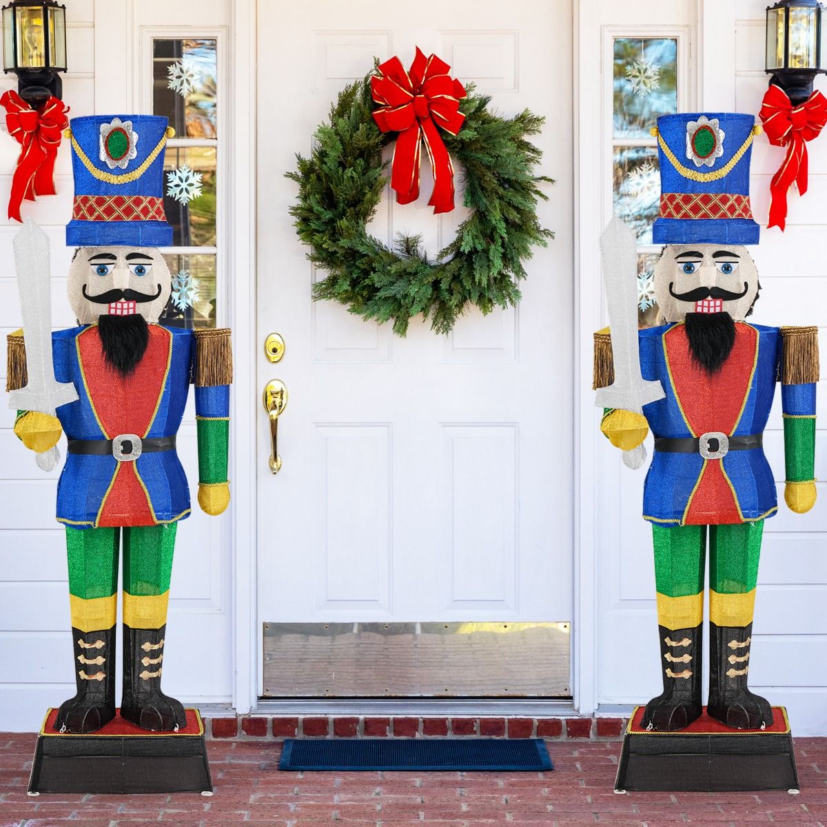 184 CM Pre-Lit Nutcracker with Sword and 110 LED Lights