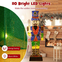 184 CM Pre-Lit Nutcracker with Sword and 110 LED Lights