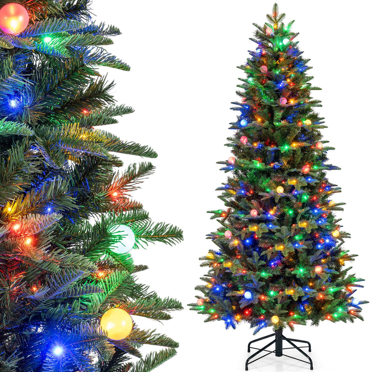 Artificial Christmas Tree with 280 Multi-Color LED Lights