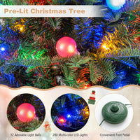 Artificial Christmas Tree with 280 Multi-Color LED Lights