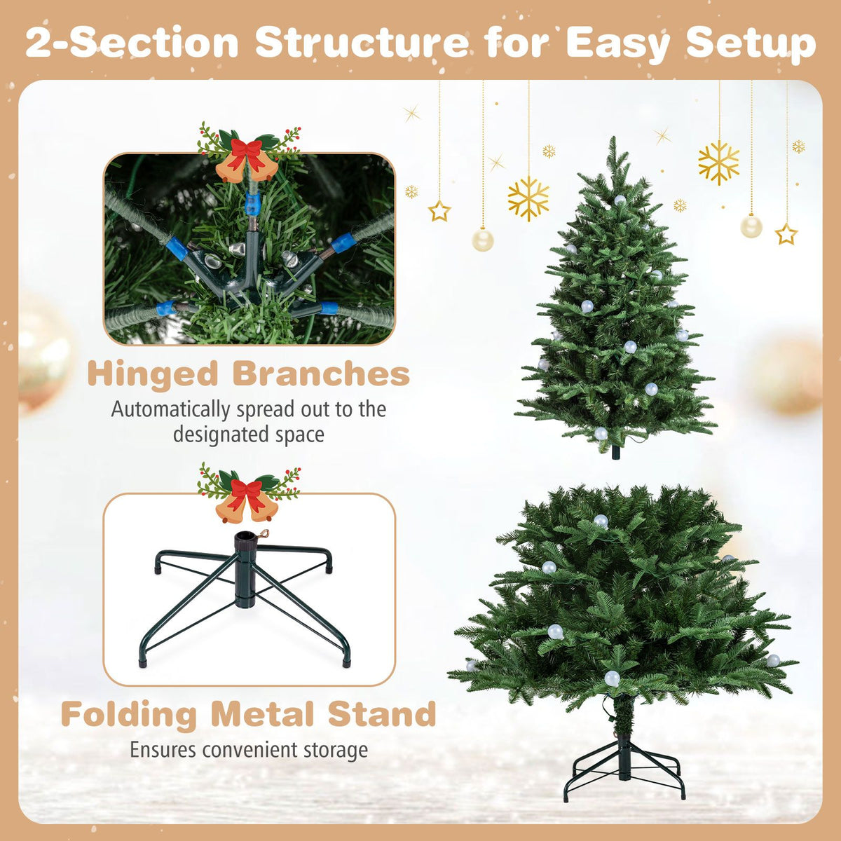 Artificial Christmas Tree with 280 Multi-Color LED Lights