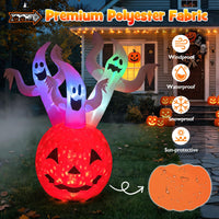 185cm Inflatable Ghost Pumpkin with Colorful Lights