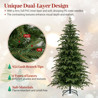 185cm Pre-Lit Artificial Christmas Tree 834 PE and PVC Branch Tips