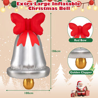 186cm Giant Inflatable Christmas Bell Outdoor Decoration