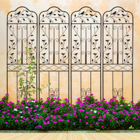 190 cm Freestanding Rose Metal Trellis with Foldable Shelf