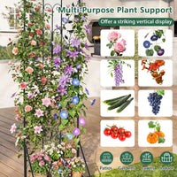 190 cm Freestanding Rose Metal Trellis with Foldable Shelf