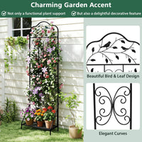 190 cm Freestanding Rose Metal Trellis with Foldable Shelf