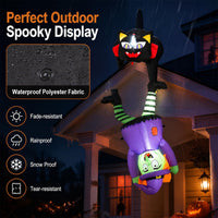 190cm Halloween Hanging Inflatable Witch and Black Cat