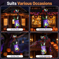 190cm Halloween Hanging Inflatable Witch and Black Cat