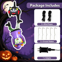 190cm Halloween Hanging Inflatable Witch and Black Cat