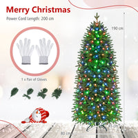 190cm Smart Pencil Christmas Tree with 220 Pre-Lit RGB LED Lights and Music Sync