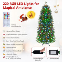 190cm Smart Pencil Christmas Tree with 220 Pre-Lit RGB LED Lights and Music Sync