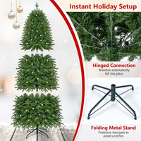 190cm Smart Pencil Christmas Tree with 220 Pre-Lit RGB LED Lights and Music Sync