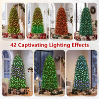 190cm Smart Pencil Christmas Tree with 220 Pre-Lit RGB LED Lights and Music Sync