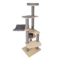 197 CM Cat Tree Multi-level Cat Tower w/Comfy Padded Top Perch & Detachable Mats