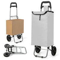 Giantex Folding Shopping Cart Foldable Shopping Trolley Bag w/ 2 Swivel Wheels