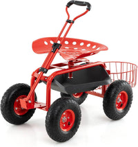 Steerable Garden Cart w/Extendable Handle