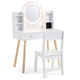 Kids Vanity Set with Lights, Princess Vanity Desk Set with LED Lighted Mirror