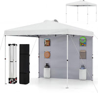 3 x 3M Pop up Canopy Tent with Sidewall 6 Pockets Instant Setup Commercial Gazebo