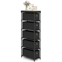Narrow Dresser with 5 Drawers Slim Storage Tower Space-Saving Chest of Drawers