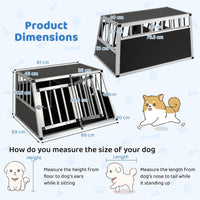 Travel Dog Crate Aluminum Dog Transport Box with Lockable Door Divider and Trapezoidal Design