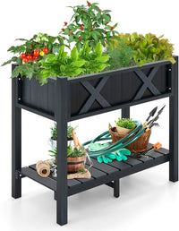 HIPS Raised Garden Bed, Poly Wood Elevated Planter Box w/Legs