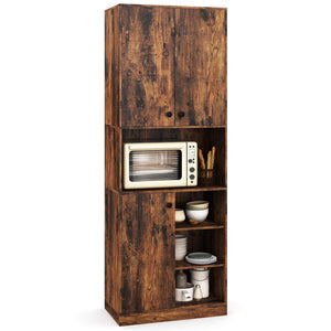 Kitchen Pantry Storage Cabinet 166 cm Tall Modern Hutch Cabinet w/ Open Shelves