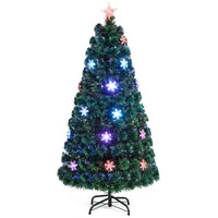 90/120/150cm Pre-Lit Fiber Optic Christmas Tree with 85/125/170 PVC Tips for Holiday Decor