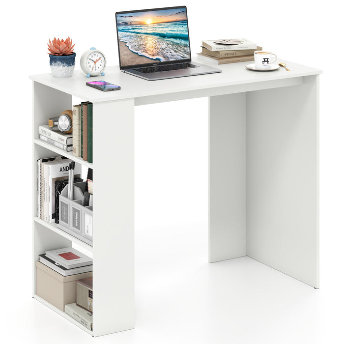 Computer Desk Study Desk with Bookshelf Wooden Writing Desk for Study Home