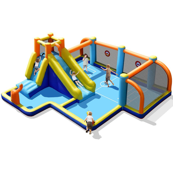 Giant Soccer-Themed Inflatable Water Slide with Splash Pool (without Blower)