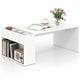 Coffee Table w/ Double-Layer Storage Space Modern Center Table for Living Room