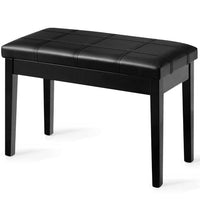 PU Leather Piano Bench with Padded Cushion and Music Storage
