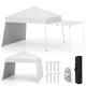 8x8ft-10x10ft Pop up Canopy Tent w/ 2 Convertible Sidewalls to Awning