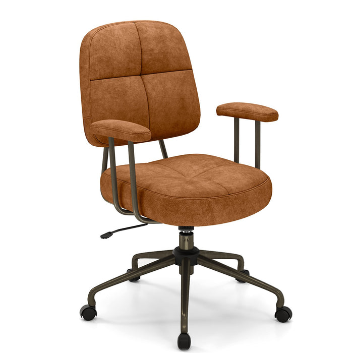 Leathaire Upholstered Task Chair, Adjustable Swivel Chair for Home Office