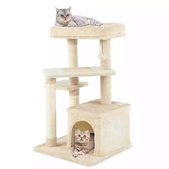 Giantex 4-Tier Cat Tree Indoor Activity Cat Tower w/ Perch & Hanging Ball for Play Rest