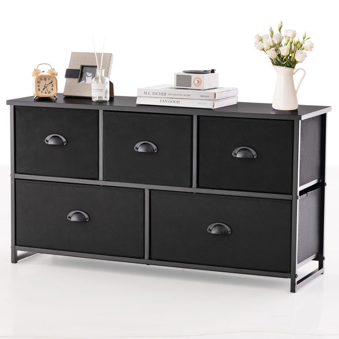 5 Drawer Storage Organizer Unit Horizontal Storage Cube Dresser Unit
