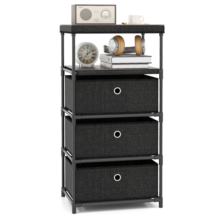 Narrow Dresser with 5 Drawers Slim Storage Tower Space-Saving Chest of Drawers