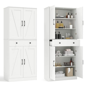 183cm Tall Kitchen Cabinet Farmhouse Cupboard Cabinet Versatile Storage