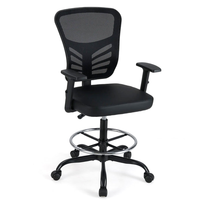 Height-adjustable Drafting Chair Swivel Task Chair Standing Desk Chair